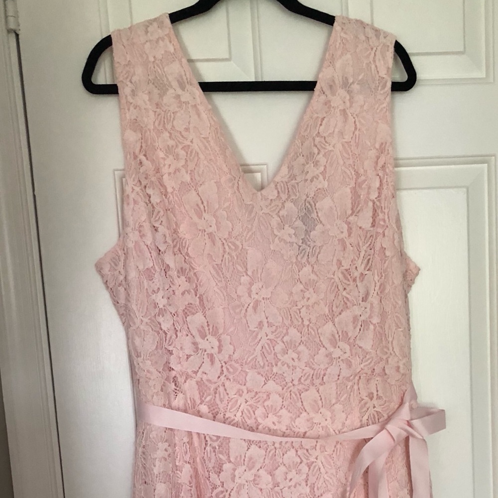 Size 26 pink lace V neck Lane Bryant dress